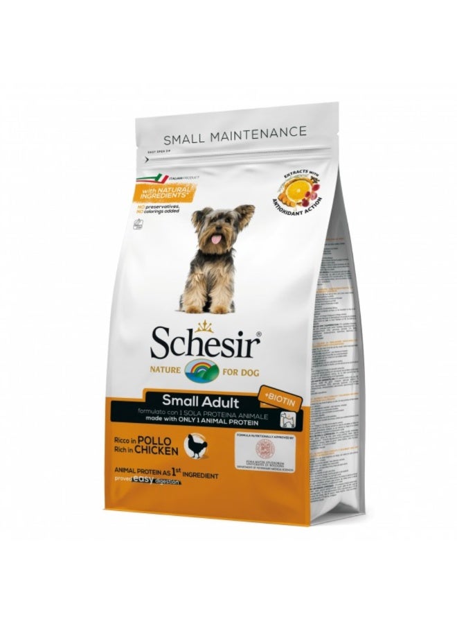 Schesir Small Adult Maintenance Dry Dog Food Chicken 2Kg | Single Protein Complete Nutrition with Omega 3 & 6 for Digestive, Skin & Coat Support